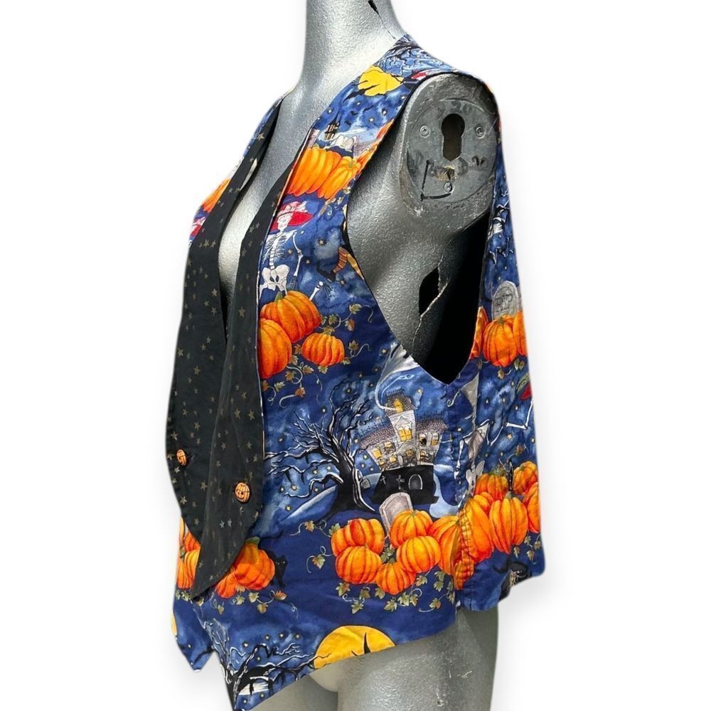 ๐โจโHandmade Vintage Reversible Halloween Vest โ Medium ๐ป - Picture 4 of 14